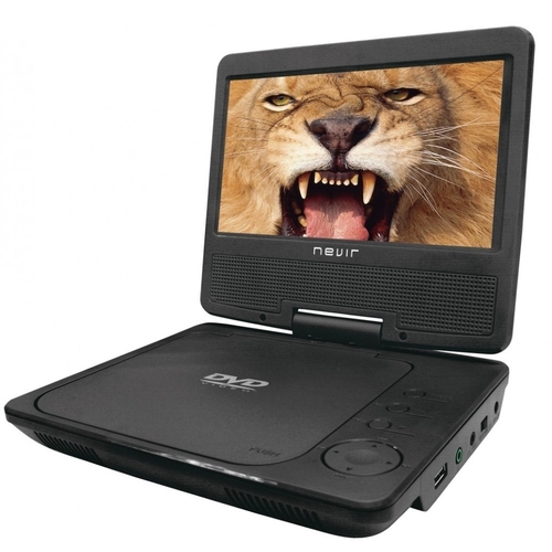 DVD PORTATIL NEVIR NVR-2790-DVD-PCU 7" LCD, USB, 950MAH, 1RMSW.X2