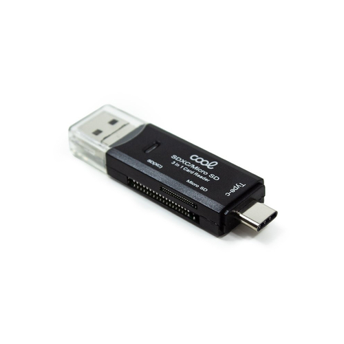 LECTOR TARJETAS MEMORIA UNIVERSAL COOL 3EN1 TIPOC-MICRO USB- USB