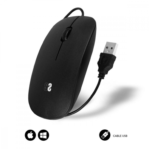 RATON OPTICO SUBBLIM WIRED FLAT BLACK SUBMO-FLAT100