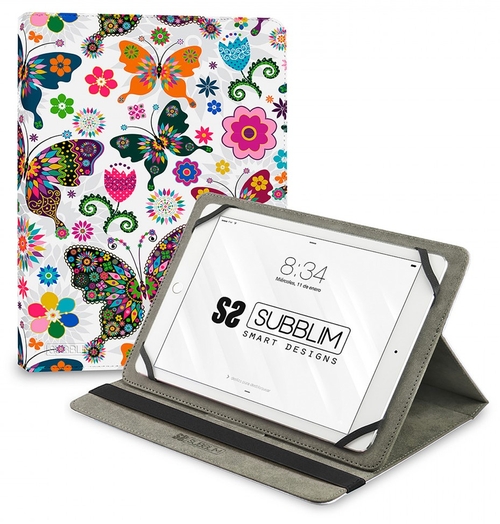 FUNDA TABLET SUBBLIM UNIVERSAL TRENDY CASE MARIPOSAS 11" 4TC013