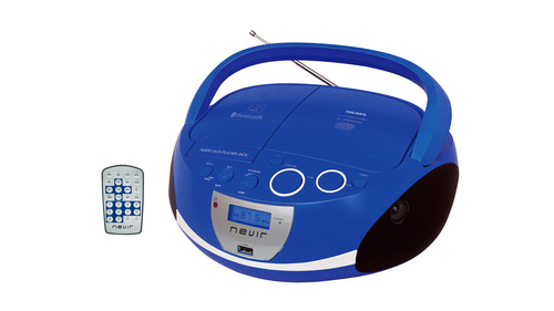 RADIO-CD BLUETOOTH NEVIR NVR-480UB AZUL, PORTATIL, MANDO A DIST. CD Y MP3