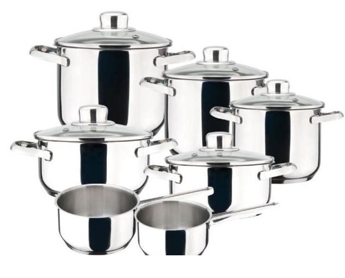 BATERIA COCINA DUX-12 12PZAS. A.INOX. ESPECIAL INDUCC. TAPAS CRISTAL