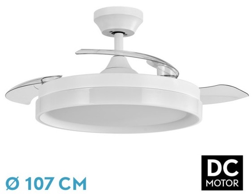VENT. TECHO DC/R ZENIT (208491301) BLANCO 72W 3ASPAS RETRACTIL