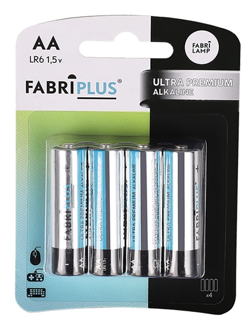 BLISTER 4 PILAS LR6/AA 1,5V FABRIPLUS ALCALINA ULTRADIGITAL 0%MERCURIO