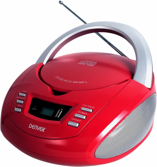 RADIO CD MP3 DENVER TCU-211 ROJO FM CD MP3 USB AUX