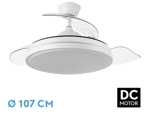 VENT. TECHO DC/R ESCORPION (214591301) BLANCO 59W 3ASPAS RETRACTIL