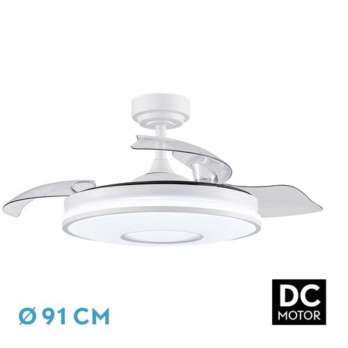 VENT. TECHO DC/R DANI (165399001) BLANCO 59W 4ASPAS 6VEL. TEMPORIZADOR