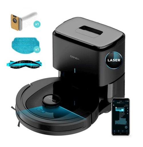 ROBOT ASPIR. CONGA 7490 4 EN 1 POT.4000PA 120MIN. AUTON. 10NIV.LIMP. (08068)