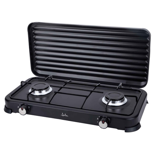HORNILLO GAS JECG-2702 2QUEMADORES PORTATIL TAPA CUERPO EPOXI