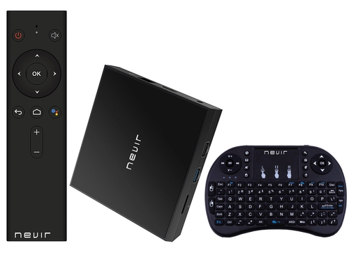 RECEPTOR ANDROID TV NEVIR CON MANDO Y TECLADO NVR-KM9PRO-ATV