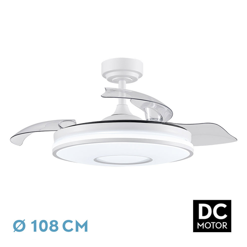 VENT. TECHO DC/R DANI (165391401) BLANCO 59W 4ASPAS 6VEL. TEMPORIZ. 24H.