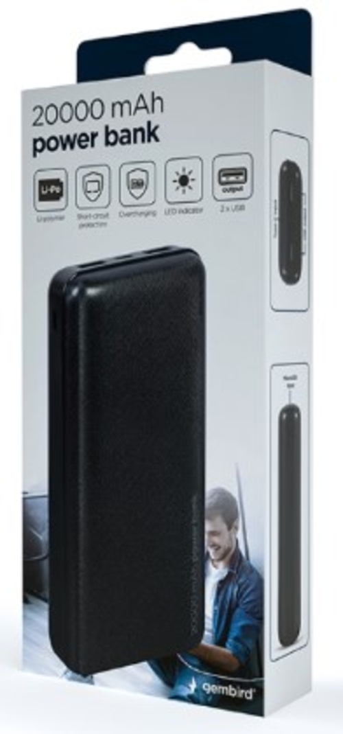 POWERBANK GEMBIRD 20000MAH 1X MICRO USB (LB1032051)