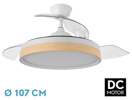 VENT. TECHO DC/R IGLU (207091368) BCO/HAYA 59W 3ASPAS RETRACTIL