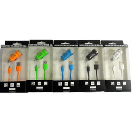 CARGADOR VIVANCO SD-CARG COCHE 1AMP+CABLE MICRO USB60CM