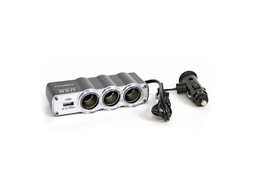 CARGADOR COCHE OMEGA OUC911 TRIPLE MECHERO + USB