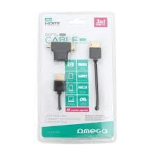 CABLE HDMI 1.4 + ADAPT OMEGA OCHBA18 MINI&MICRO HDMI 1.8M