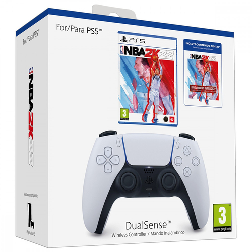 MANDO PS5 DUALSENSE WHITE+JUEGO NBA 2K22 VOUCHER