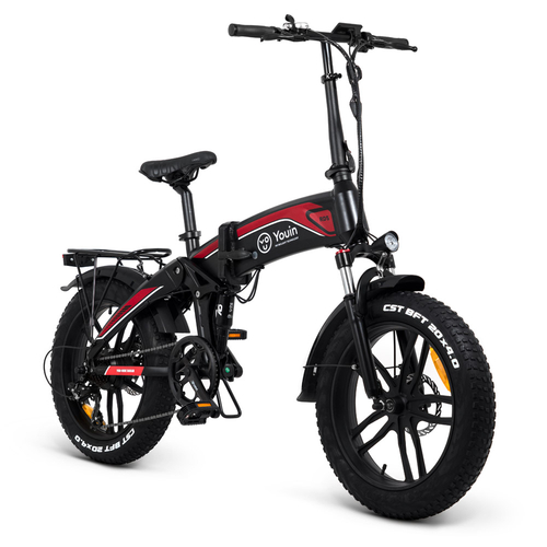 BICICLETA ELECTRICA YOUIN RIDE DAKAR URBAN BK1400R NEGRO/ROJO 20"