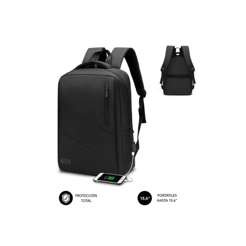 MOCHILA SUBBLIM PORTATIL CITY BACKPACK 15.6" BLACK SUB-BP-2BL2002