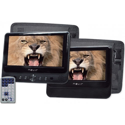 DVD PORTATIL NEVIR NVR-2777DVD-PDCU ESTILO TABLENT NEGRA 9" USB DOBLE PANTALLA