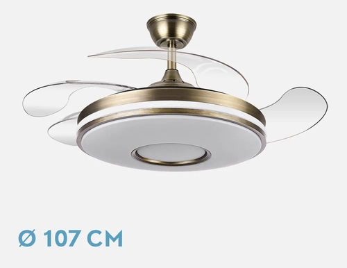 VENT. TECHO DC/R DANI (165391414) CUERO 59W 4ASPAS TEMPORIZ. 24H. REG.INTENS.