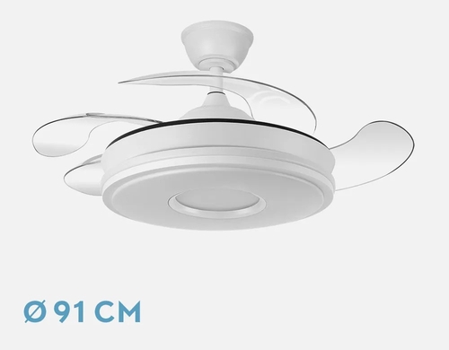 VENT. TECHO DC/R DANI MINI (165399001) BLANCO 59W 4ASPAS 6VEL. TEMPORIZADOR