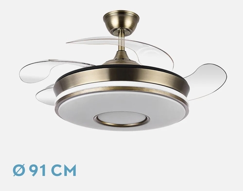 VENT. TECHO DC/R DANI MINI (165399014) CUERO 59W 4ASPAS 6VEL. TEMPORIZADOR