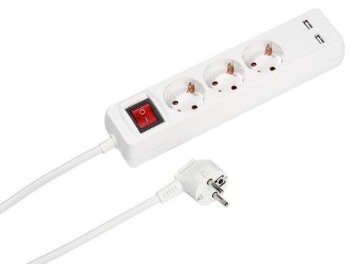 REGLETA VIVANCO 3WAY+2 USB 39613