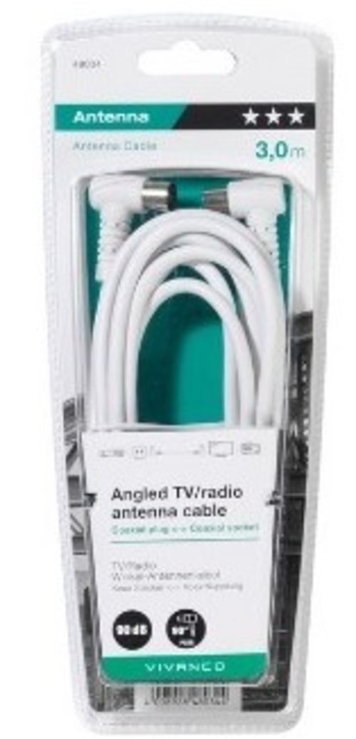 CONEXION VIVANCO ANT COAXIAL(M)-(H)ANG 90DB 3M BL 48034