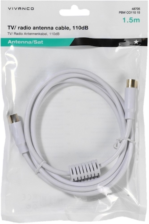 CABLE VIVANCO ANTENA 110DB 1.5M BL 48705