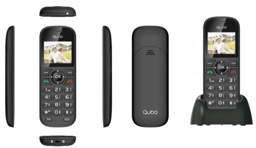 MOVIL QUBO SENIOR D1803 1.77"NEGRO 2G BASE