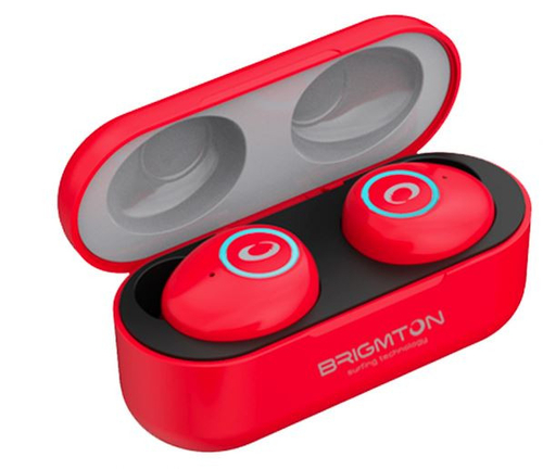 AURICULAR BT BRIGMTON BML-16-B ROJO BASE DE CARGA