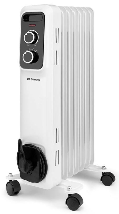 RADIADOR ACEITE RS-1500 1500W 7ELE ALTURA 55CM. 3POT. TERM.REG. RUEDAS