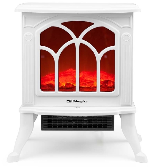 CHIMENEA ELECTR. CM-9021 1500W BLANCA 2NIV.POT. EFECTO FUEGO REAL 405X450X240 MM