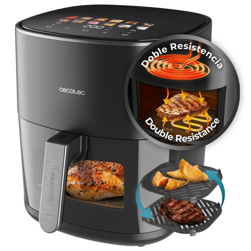 FREIDORA AIRE CECOFRY&GRILL (100501) 2200W 8LTS. DOBLE GRILL Y RESIST. 8 MENUS