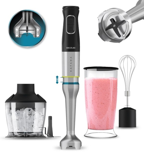 BATIDORA MANO KATANA 12 1200WTS. 4CUCH.TITANIO SET ACCESOR. (03961)