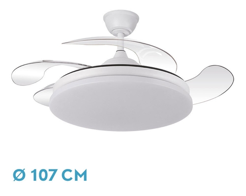 VENT. TECHO DC/R TRIDENTE (236391301) BLANCO 59W 4ASPAS RETRACTIL