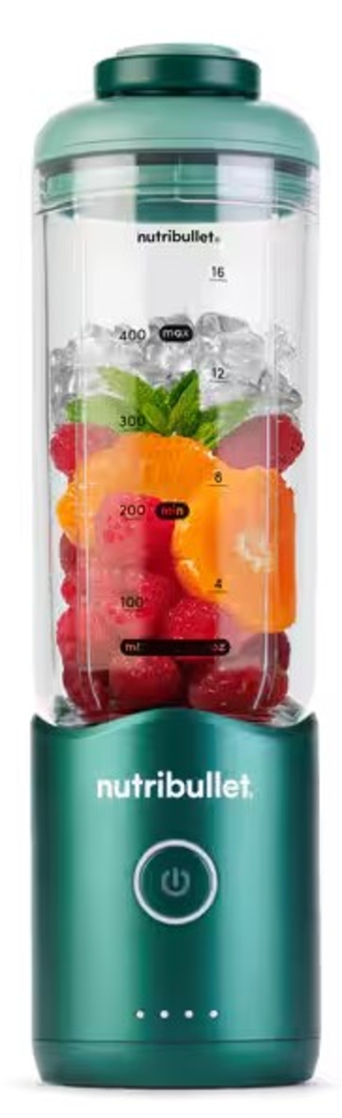 BATIDORA PERS. NBP-013-GR VERDE VASO 590ML, CUCHILLA A.INOX. CARGA POR USB