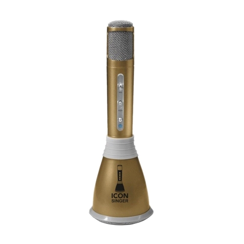 MICROFONO KARAOKE BLUETOOTH ICON STINGER DORADO, SALIDA 10MW ALTAVOZ 3W