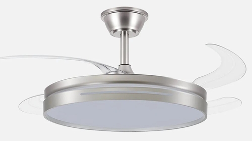 VENT. TECHO DC/R MICENAS (186091403) NIQUEL 59W 4ASPAS RETRACTIL