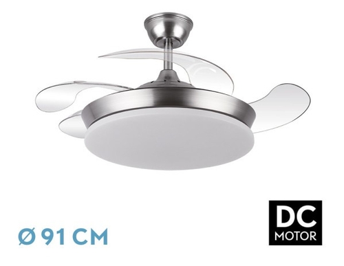 VENT. TECHO DC/R TRIDENTE MINI (236399003) NIQUEL 59W 4ASPAS RETRACTIL