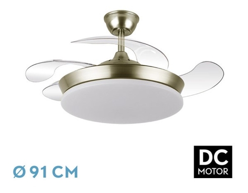 VENT. TECHO DC/R TRIDENTE MINI (236399014) CUERO 59W 4ASPAS RETRACTIL