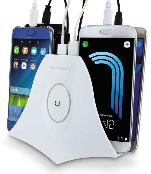 CARGADOR METRONIC 4 PUERTOS BLANCO
