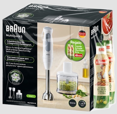 PACK BATIDORA MQ-50236-MWH + 2 BOTELLAS ACEITE