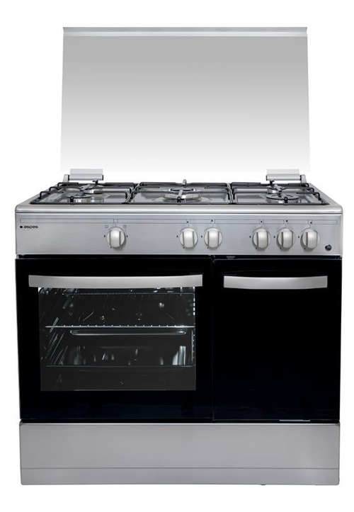 COCINA GAS AKGW-5901-PBX 5F 90CM. INOX. PORTAB. 55LTS. QUEMADOR WOK TRIPLE LLAMA
