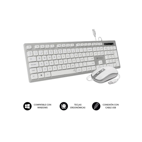 TECLADO+RATON SUBBLIM FLAT HQ SILVER SUBKBC-CEKE60