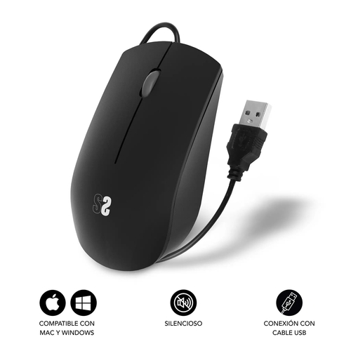 RATON SUBBLIM BUSINESS SILE CON CABLE USB 1200DPI B2BS001
